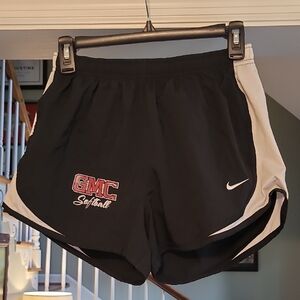 Nike Women's Black and White Athletic Shorts